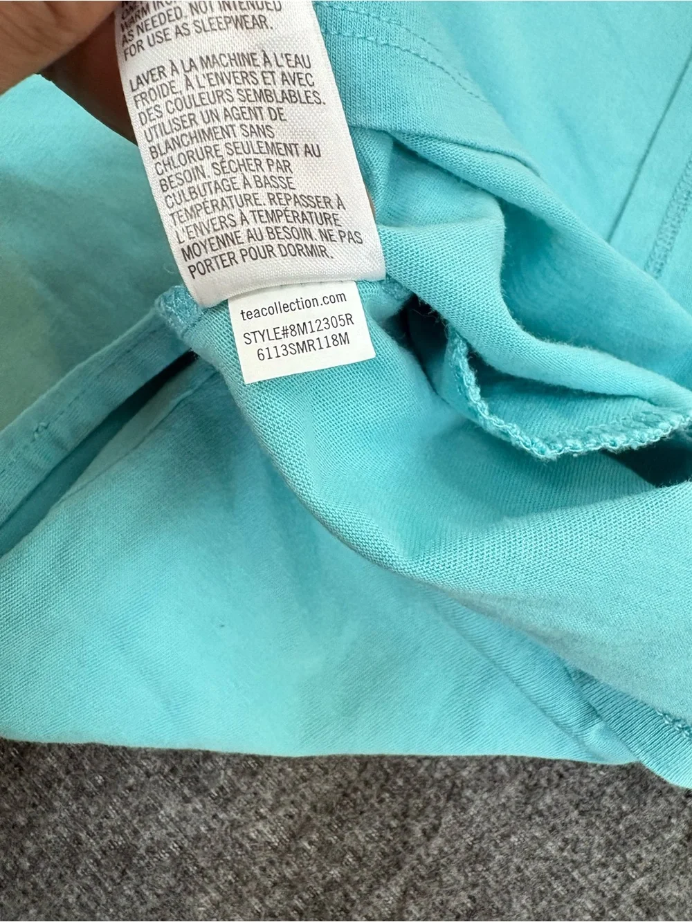Tea Collection Girls Size 8 Turquoise Blue Floral Yoke T-Shirt Shift Dress